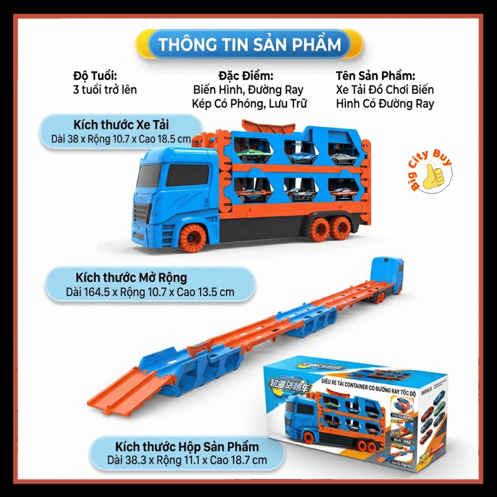 Xe Container Đường Ray Đua Xe Thần Kì 1M65 Cho Bé – Đồ Chơi Giải Trí Tăng Tư Duy Tương Tác Thông Minh BigcityBuy 332XCDR_thumbnail_6