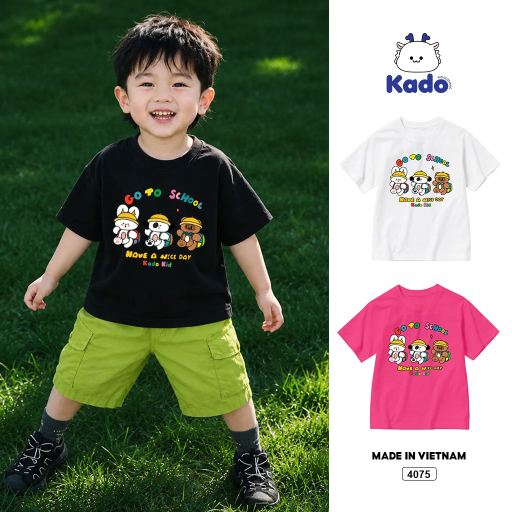 Áo thun bé trai bé gái Animal Kado 4075