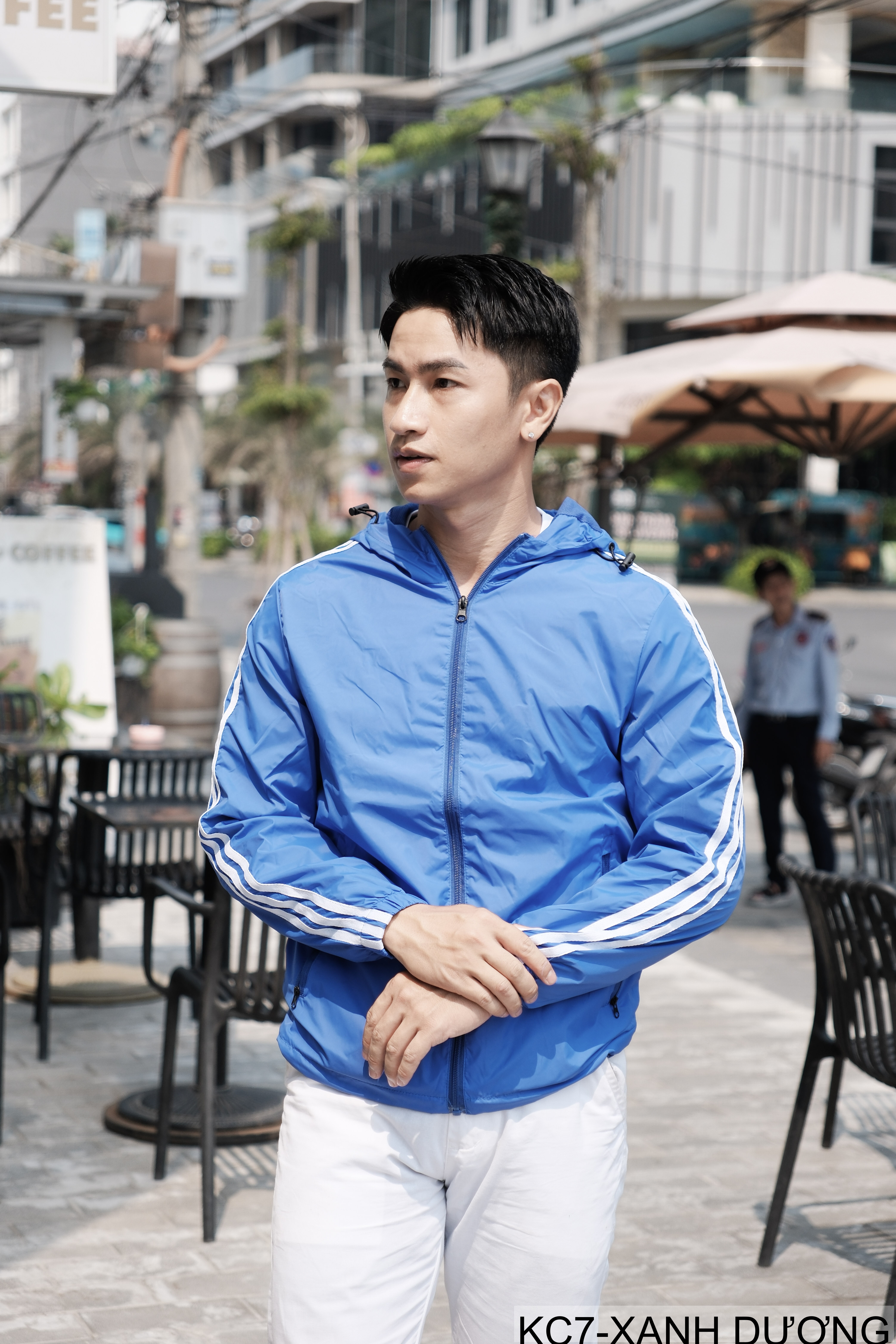 KC7 - Áo khoác nam thể thao oversize tay dài có mũ, chất liệu polyester thoáng mát, 3 màu xanh dương, đen, xanh đậm_thumbnail_19