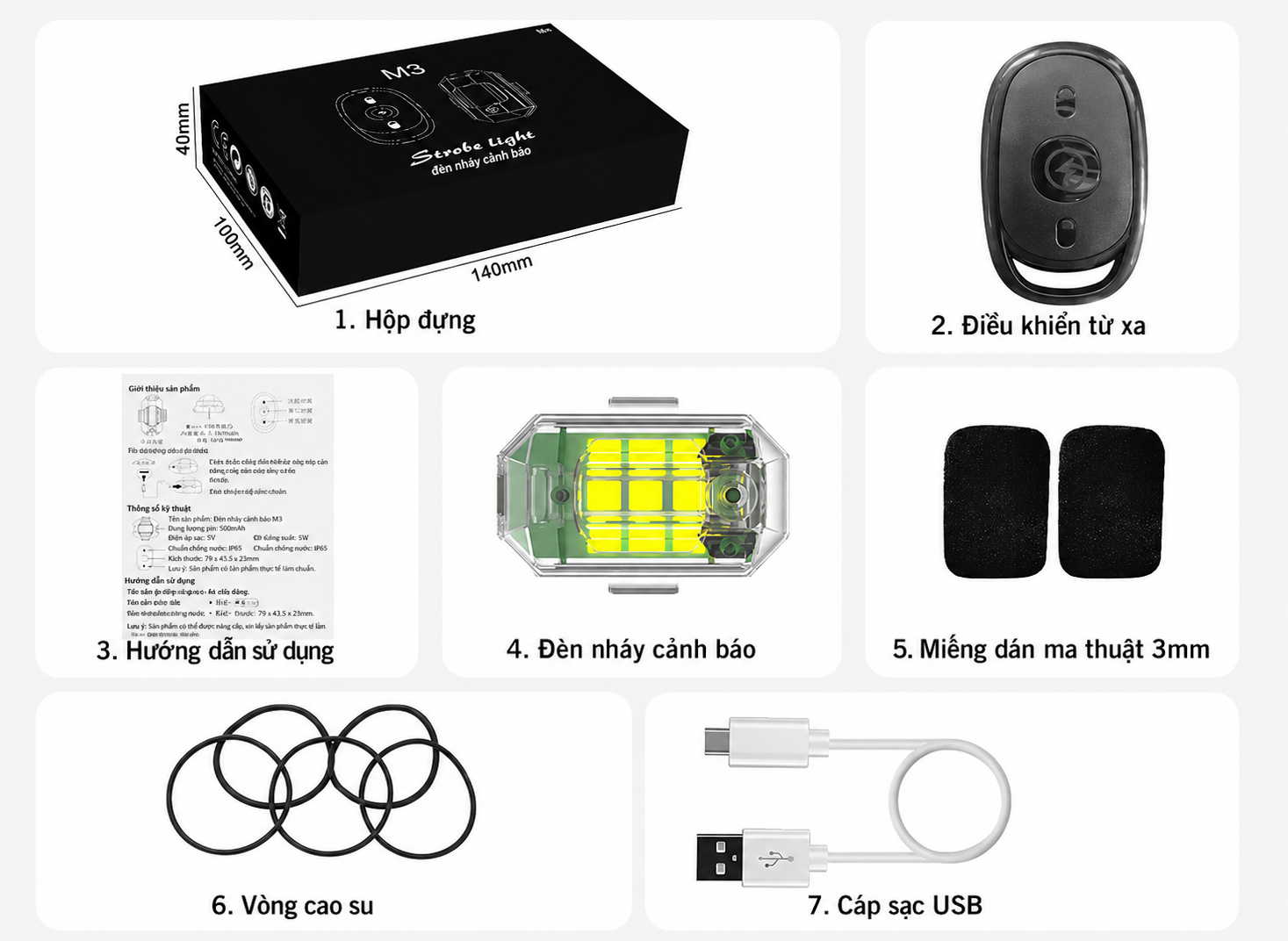 Đèn led Oto  Nhấp Nháy Cảnh Báo Đa Năng Chống Va Chạm_thumbnail_3