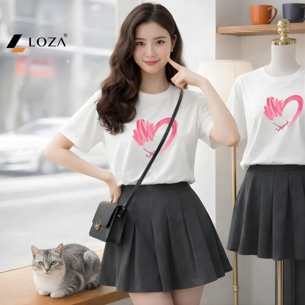 [Form rộng] Áo phông nữ dáng rộng hình trái tim - Loza RT8425_thumbnail_2