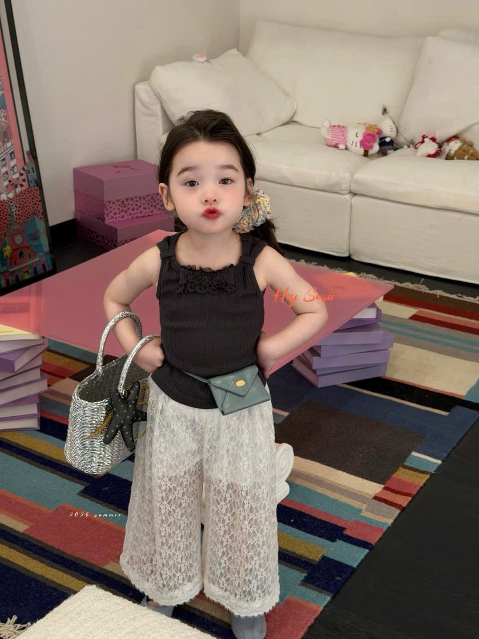 HS30 - Quần ống xuông ren kem hãng Hey Susie