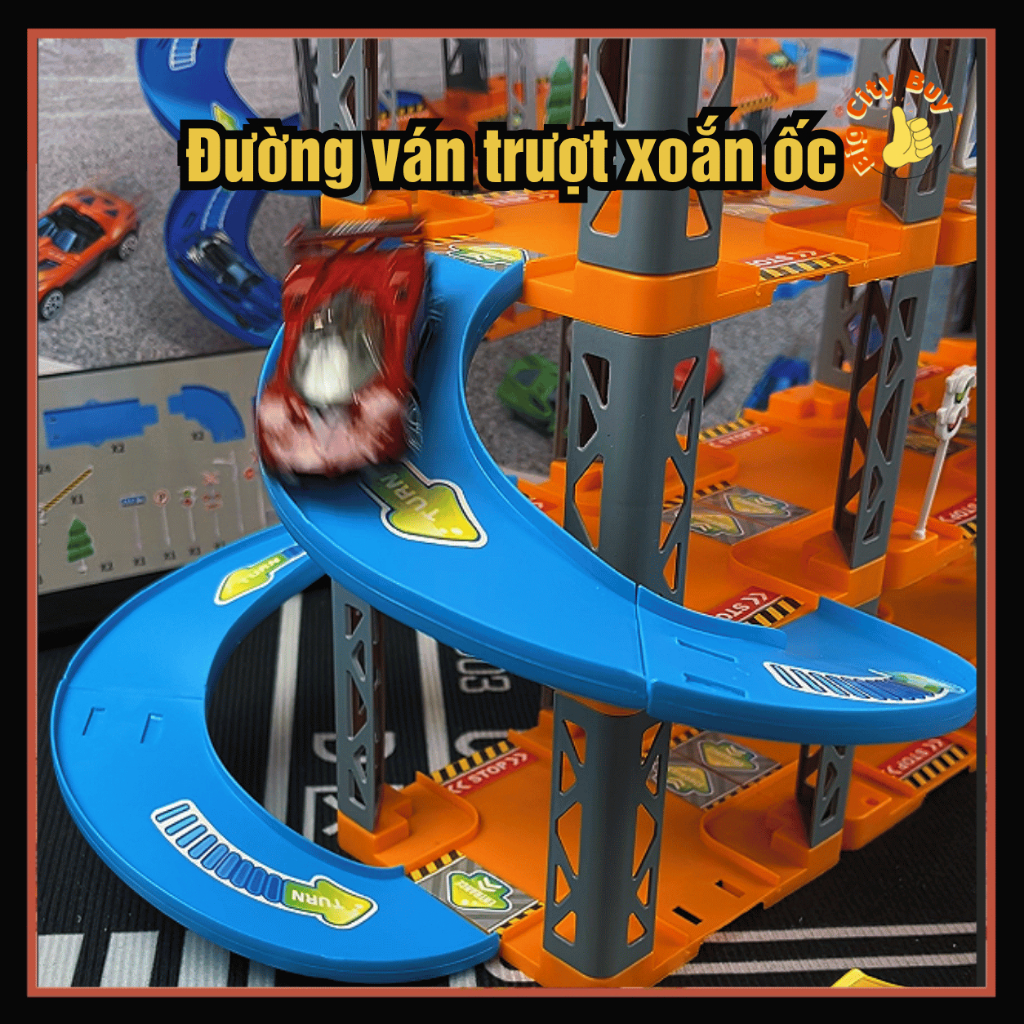 Bãi Đỗ Xe Gara Ô Tô 4 Tầng Cho Bé Kèm 4 Xe Cầu Trượt Đường Đua Phát Triển Tư Duy Sáng Tạo Đồ Chơi BigcityBuy 335BDX_thumbnail_5