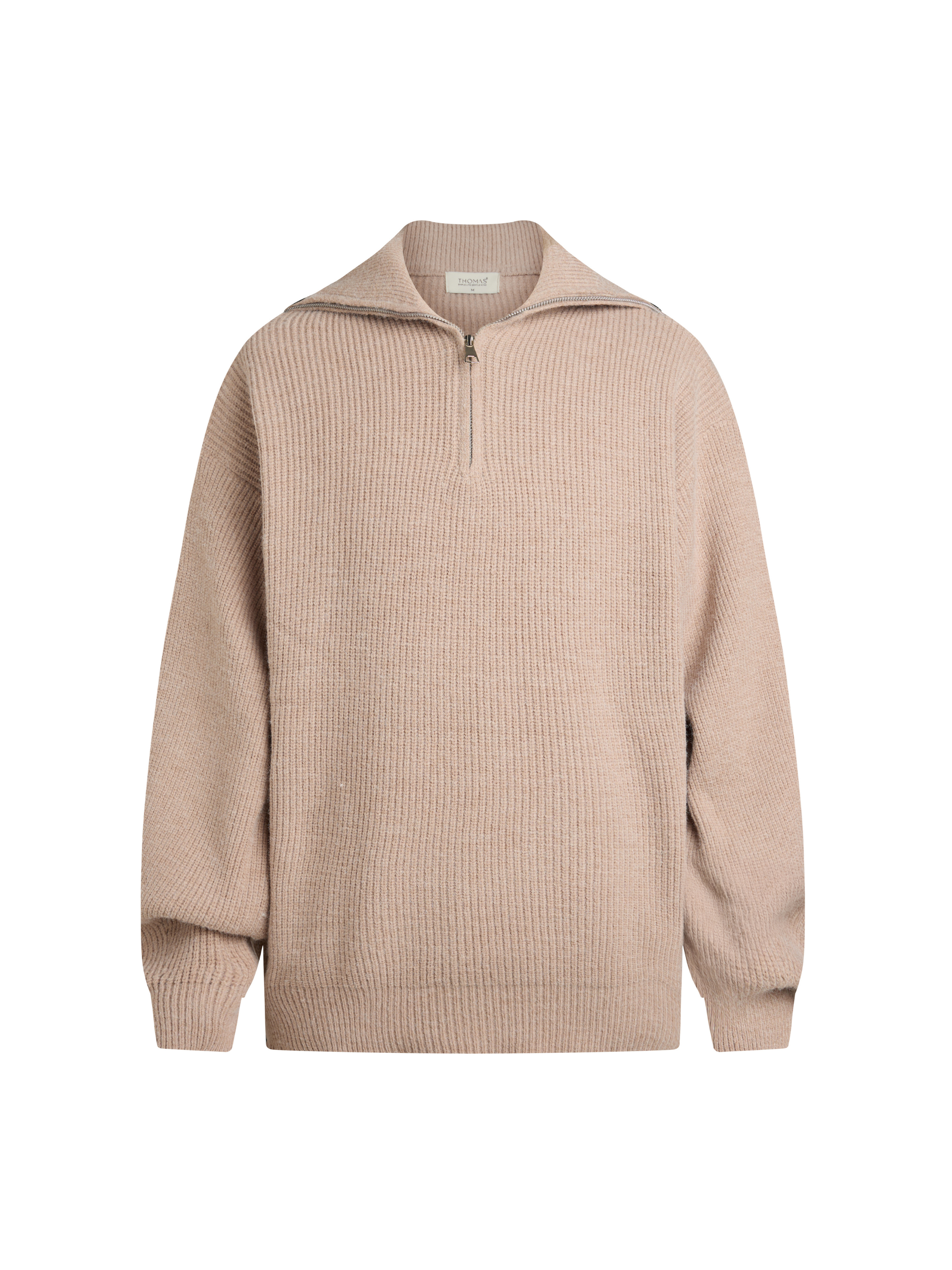 Áo Sweater Quarter-Zip Sợi Viscose Form Relaxed