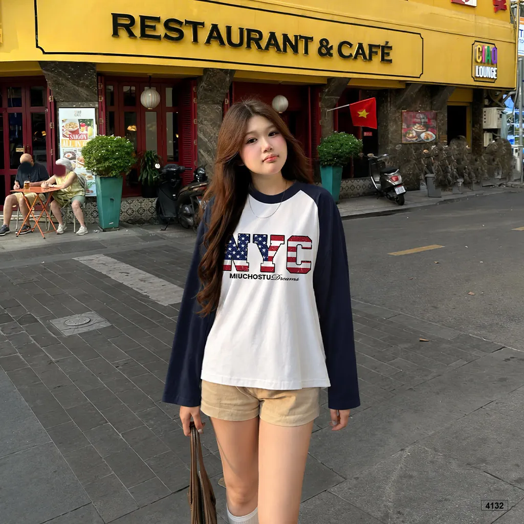 Áo thun boxy tay dài phối raglan street style Miucho 4132_thumbnail_3