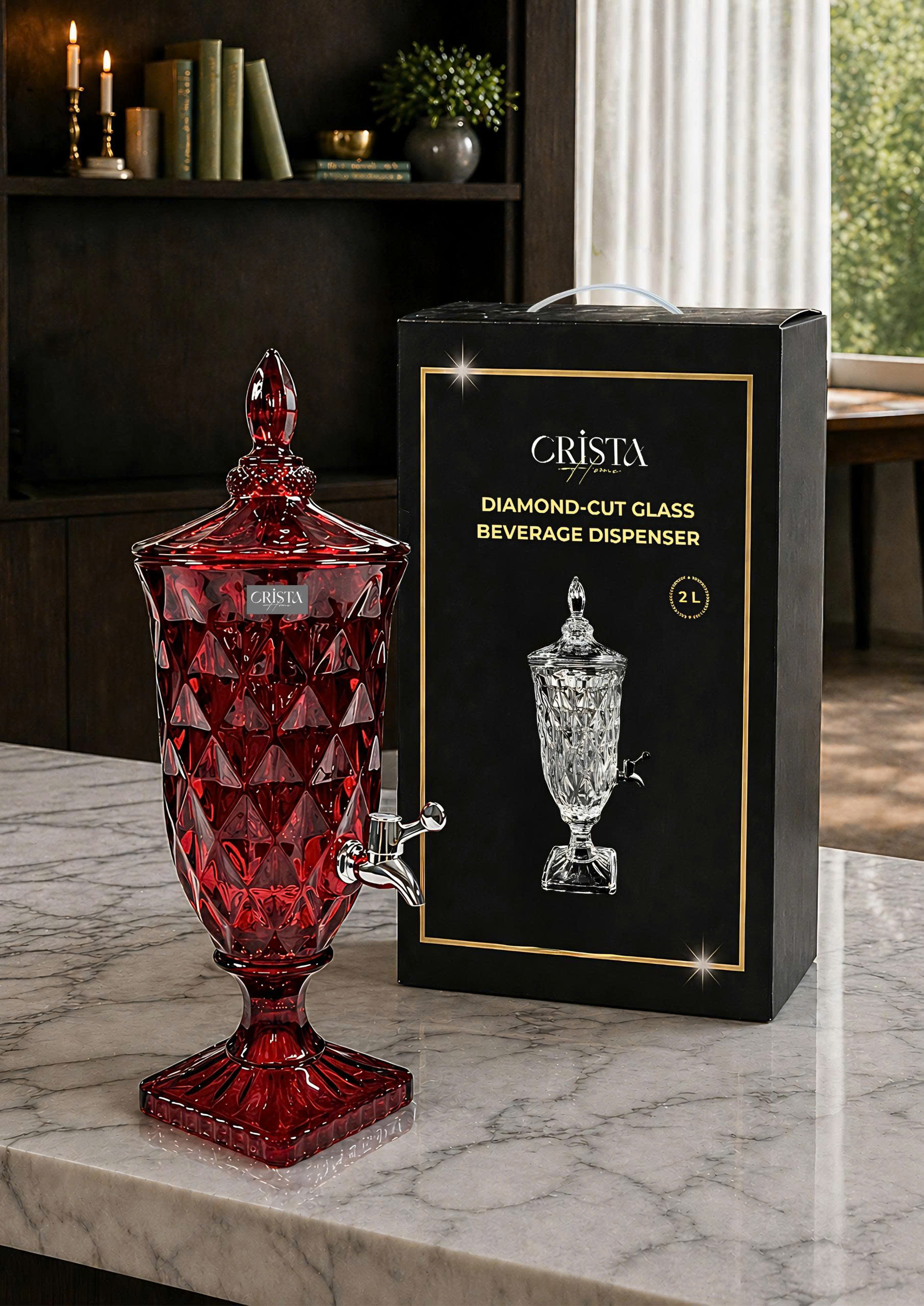 Bình thủy tinh vân kim cương có vòi 2L CRISTA HOME_thumbnail_7