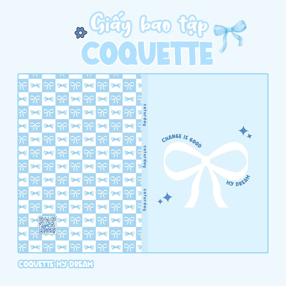 Giấy Bao Tập COQUETTE BLUE - NƠ NHÍ XANH_thumbnail_2