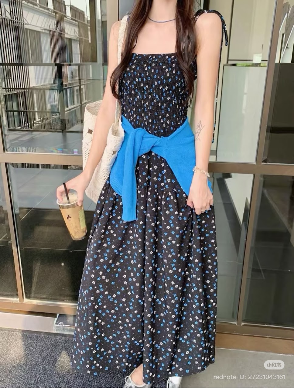 Lucas - Set váy hoa 2 dây dáng maxi + áo cardigan_thumbnail_3