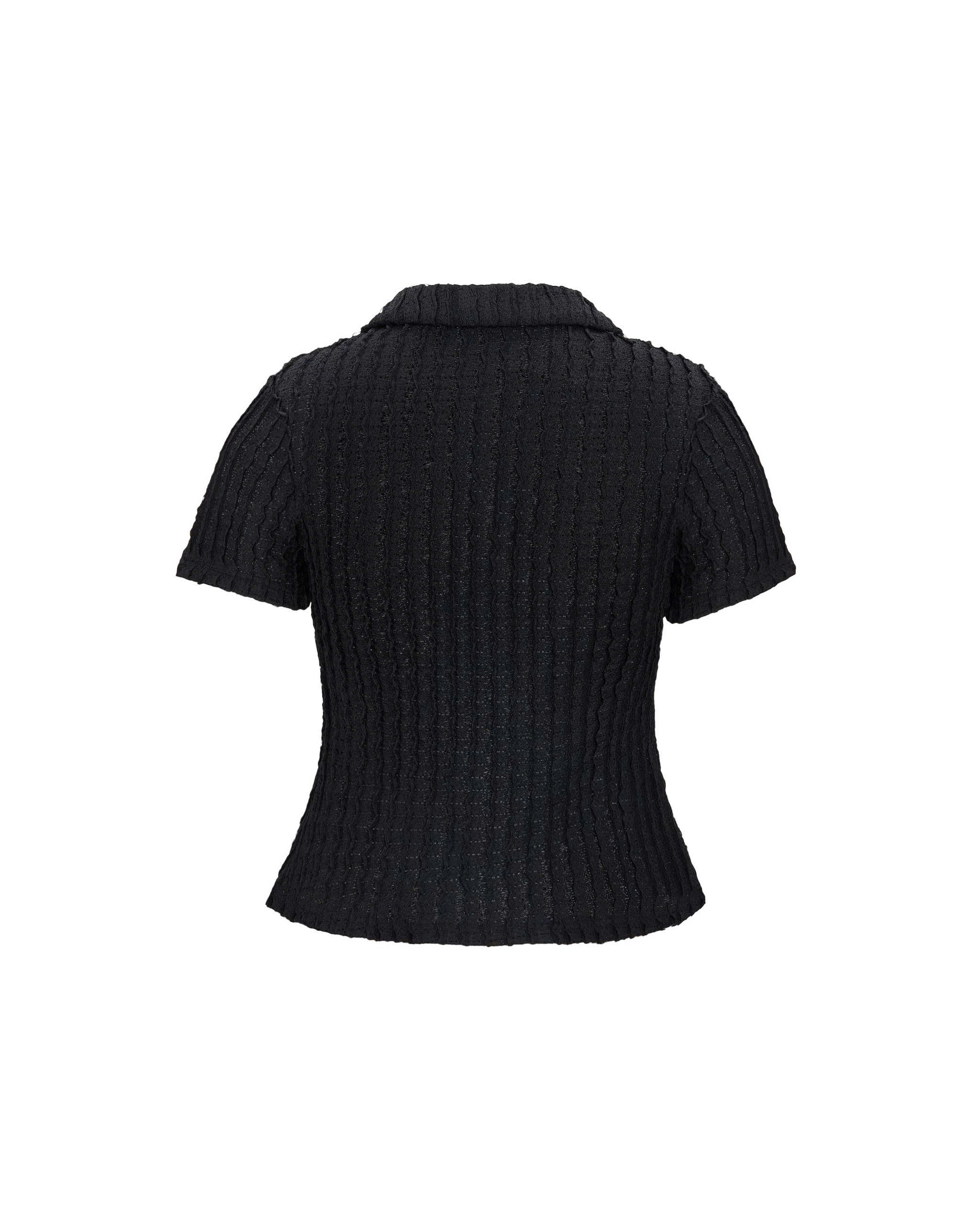 Áo Thun Polo Sọc Gân Bigsize Co Giãn Dễ Phối, Gọn Dáng Nhẹ - Đen/Kem - Vừa 55-95kg - V-AK100_thumbnail_4