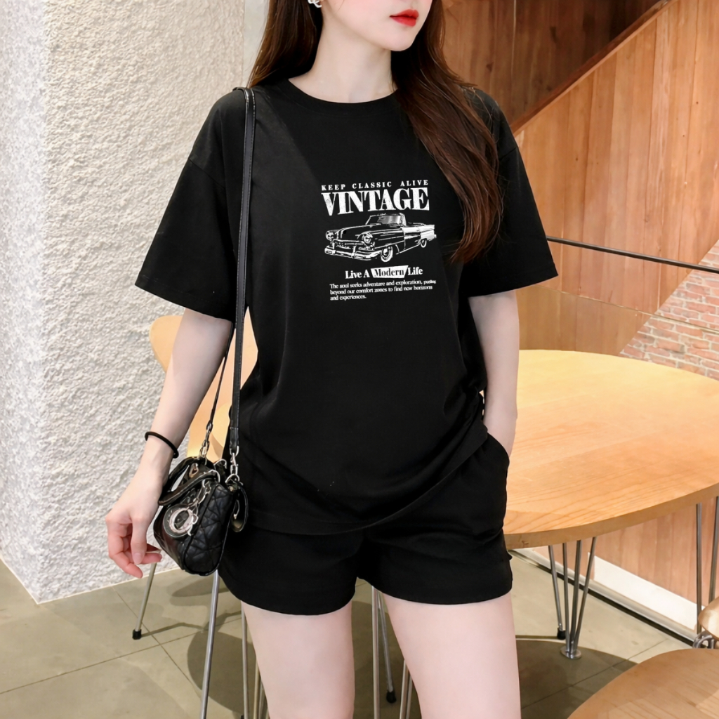 Set bộ thun nữ màu đen nhiều hình dễ mặc - Loza G0460_thumbnail_3