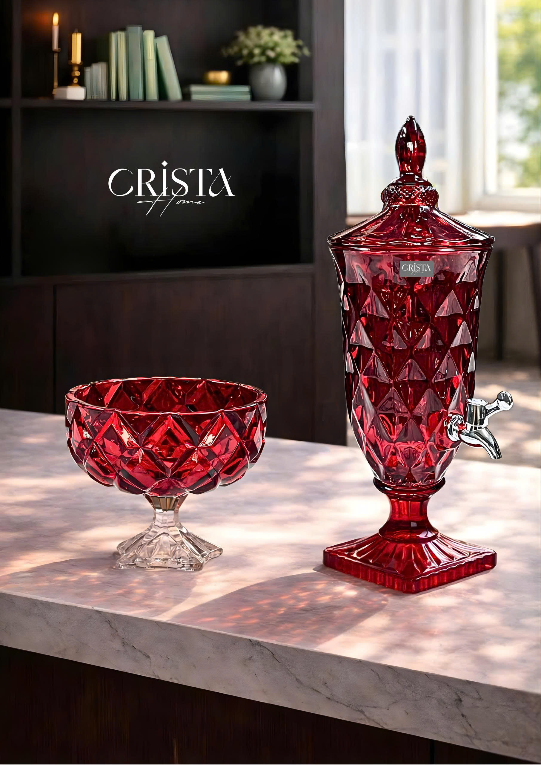 Bình thủy tinh vân kim cương có vòi 2L CRISTA HOME_thumbnail_8
