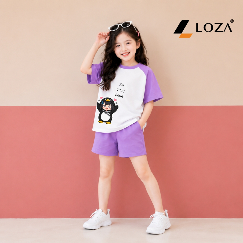 Set bộ bé gái phối màu hình Cánh cụt Gugugaga - Loza FB684_thumbnail_4