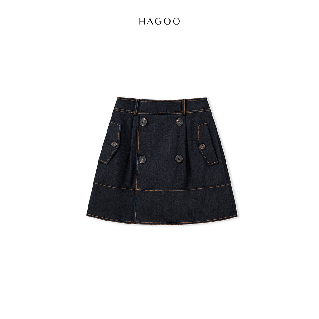 Chân váy ngắn chữ A hai hàng cúc HAGOO_thumbnail_6