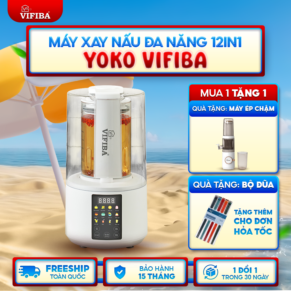 Máy Xay Nấu Đa Năng Yoko Vifiba - TẶNG MÁY ÉP CHẬM MINI