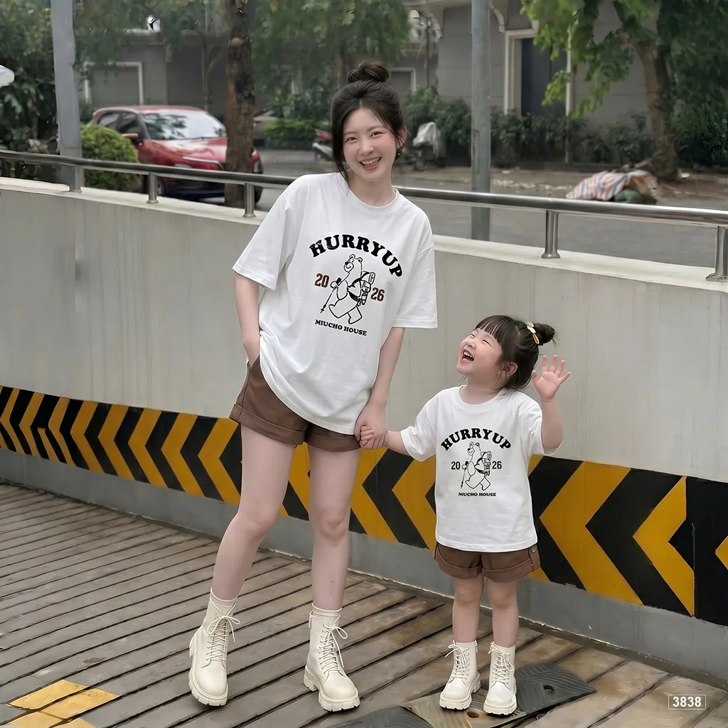 Áo thun gia đình mẹ và bé phong cách Hàn Quốc chất thoáng mát Kado 3838_thumbnail_4