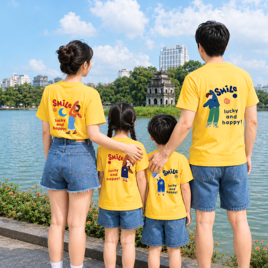 Áo phông gia đình LOZA KIDS in Smile đáng yêu - Áo đồng phục gia đình – Mã GĐ012_thumbnail_2