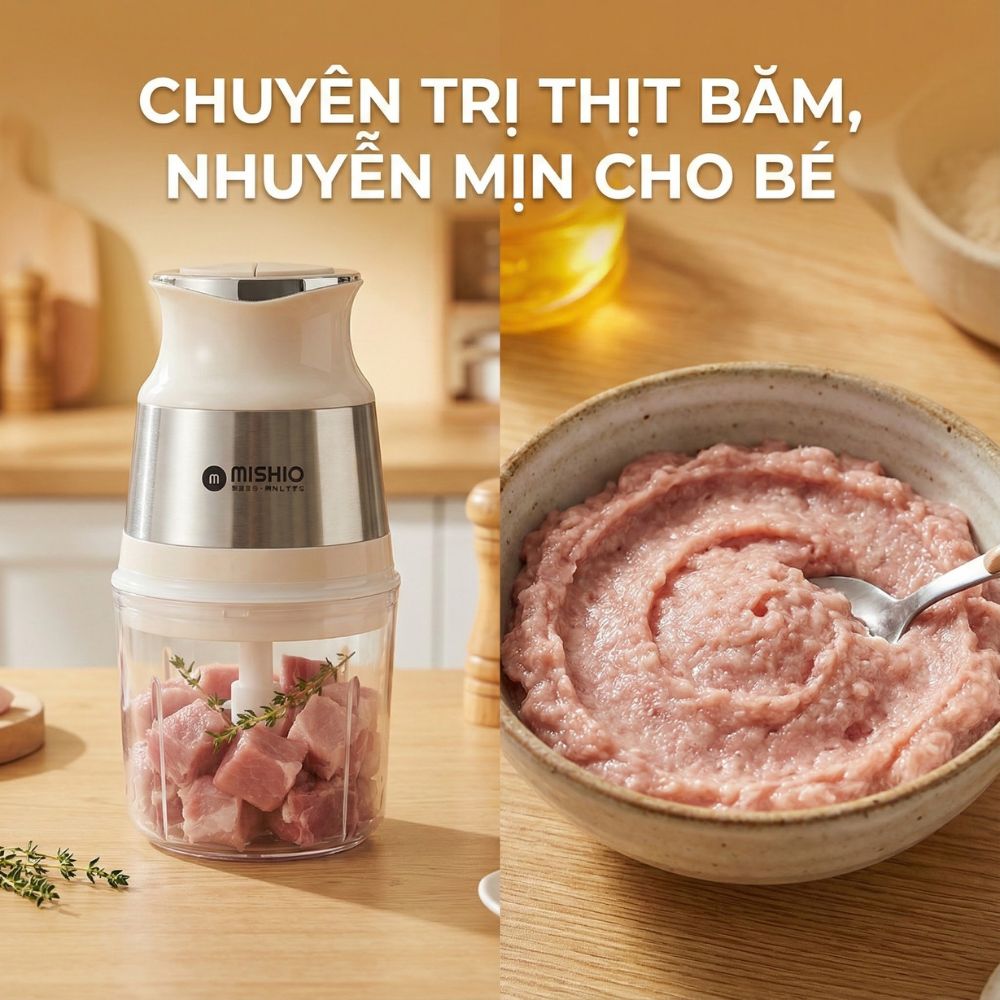 Máy Xay Mini Mishio MK389 - Dung Tích 0.8L, Xay Đồ Ăn Dặm, Gia Vị, Đồ Khô, Công Suất 250W Mạnh Mẽ_thumbnail_4