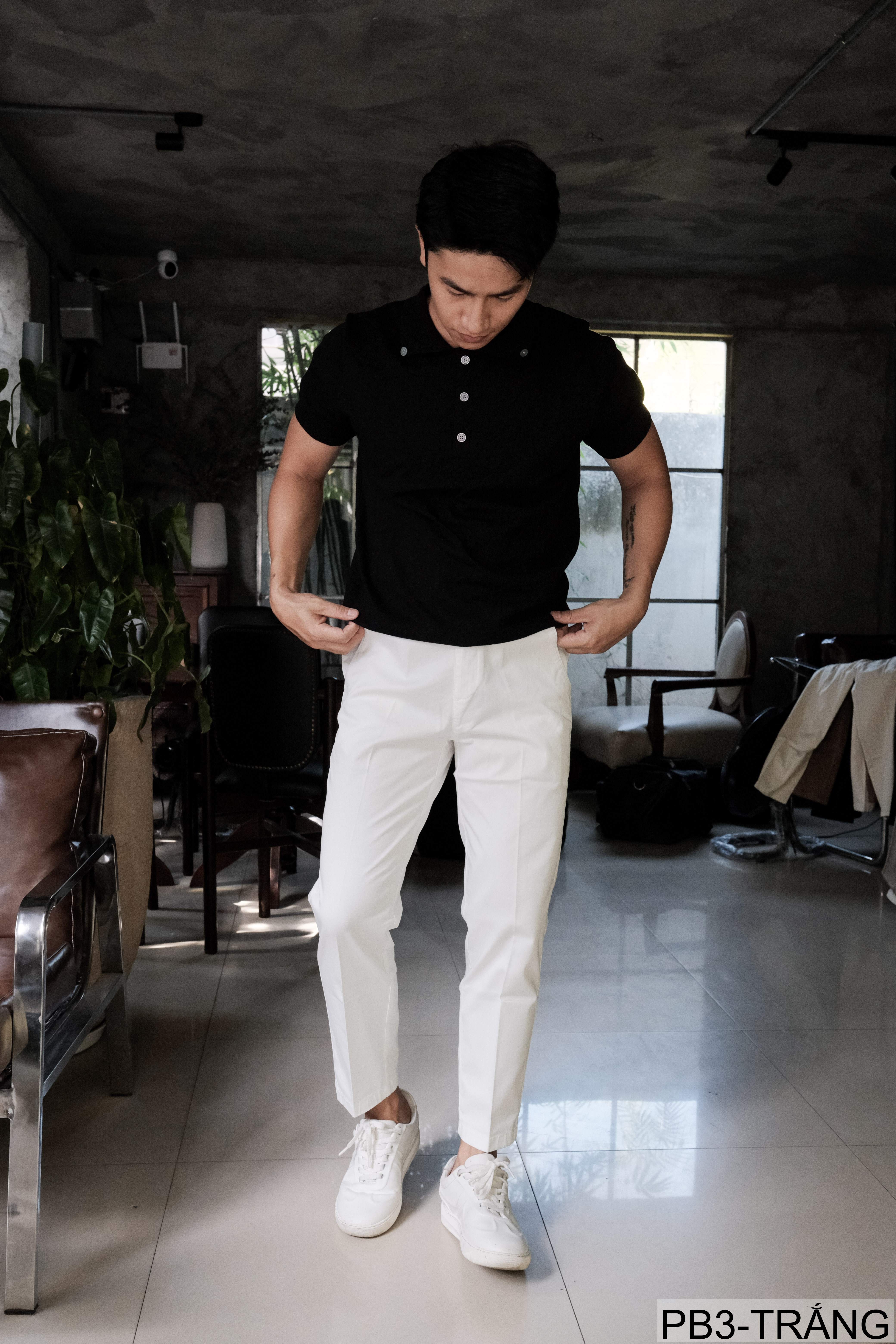 PB3 - Quần ống đứng nam màu trơn, chất cotton co giãn nhẹ, dáng regular fit, phong cách streetwear_thumbnail_4