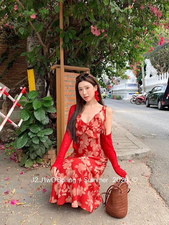 Lucas - Váy hoa 2 dây bèo ngực dáng maxi J2