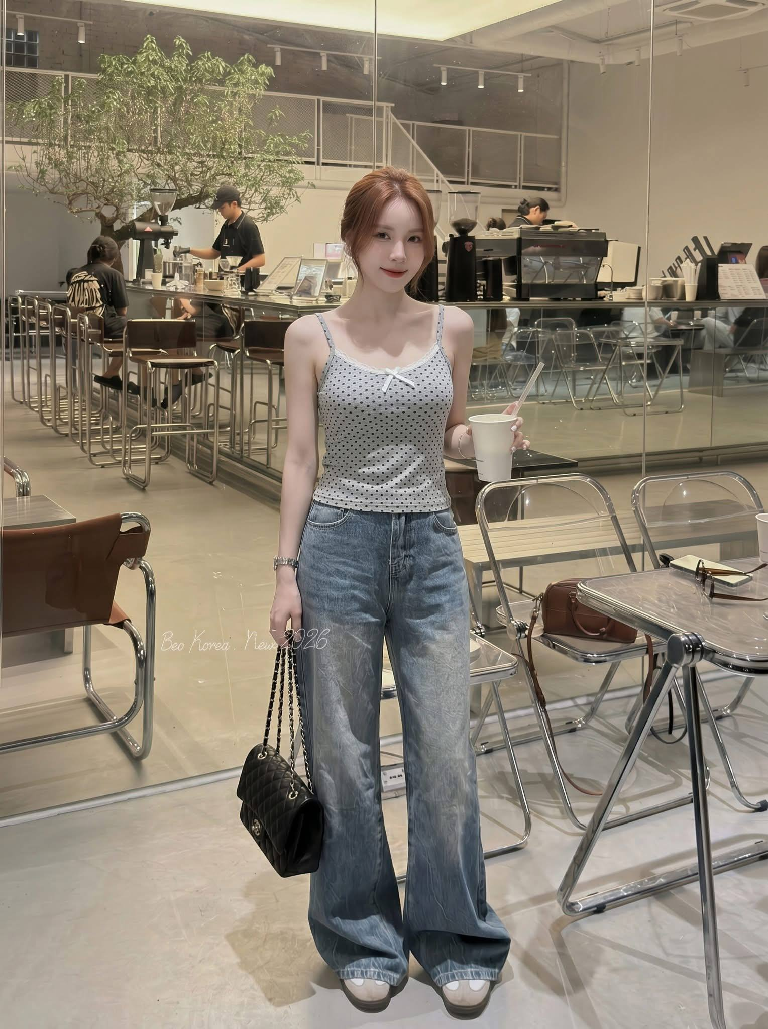 Áo Thun Nữ Croptop 2 dây bi viền ren NTR (C) (1451) - Freesize