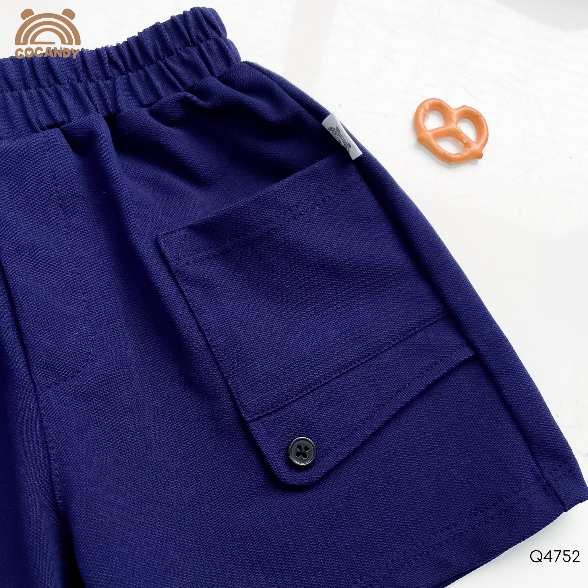 Quần cộc thun XANH NAVY túi can chéo cúc_thumbnail_5