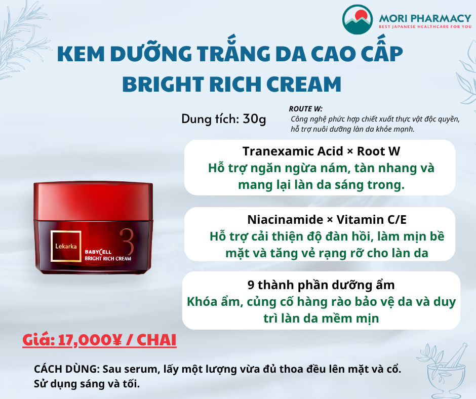 Kem dưỡng trắng da cao cấp - Lekarka BRIGHT RICH CREAM