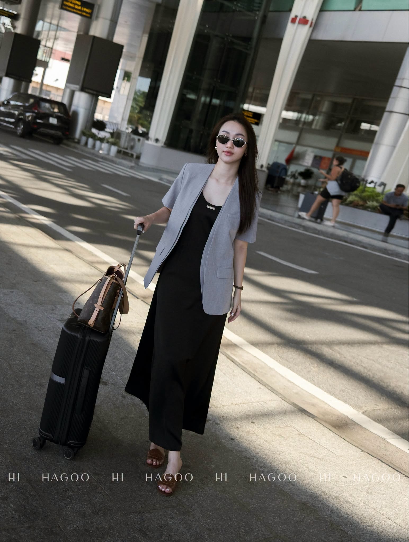 Silk dress with egg-shaped neckline