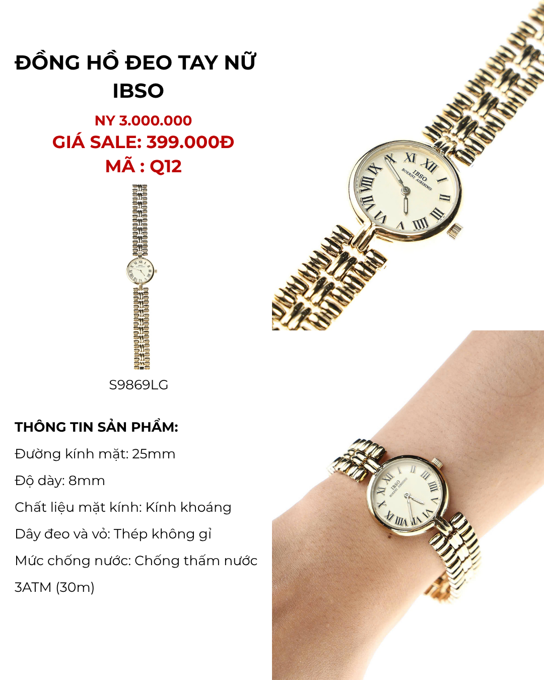 Đồng hồ đeo tay IBSO - S9869LG