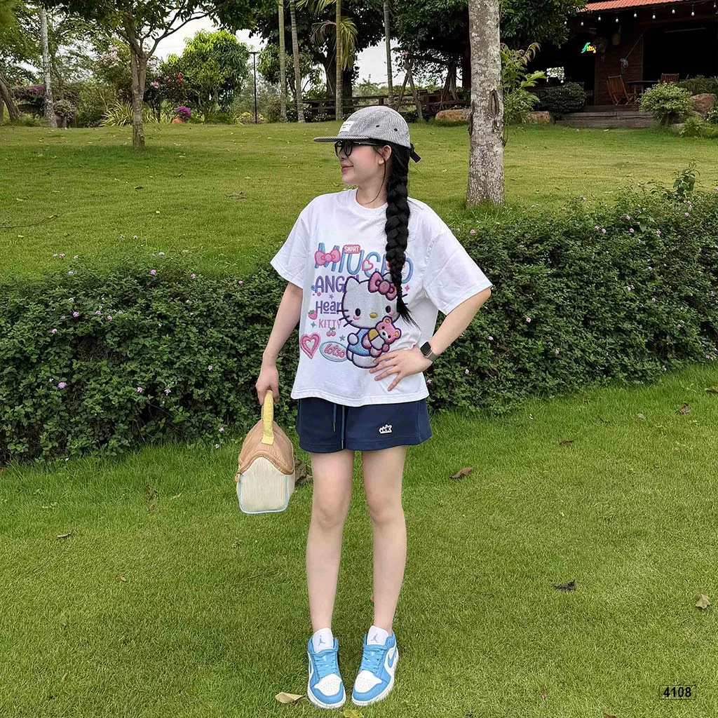 Áo thun nữ form boxy Mèo con đáng yêu Miucho 4108_thumbnail_2