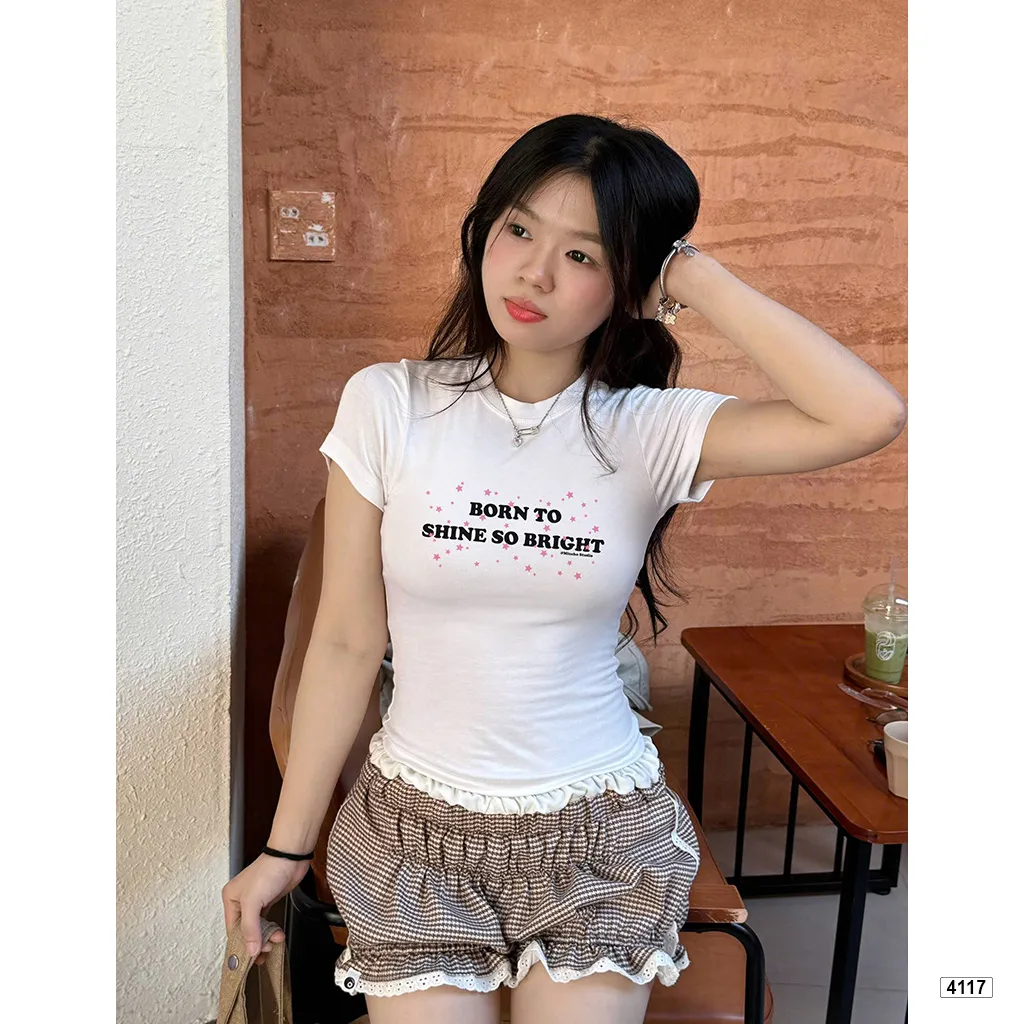 Áo babytee nữ form ôm body tôn dáng phối chữ Beezy 4117_thumbnail_2