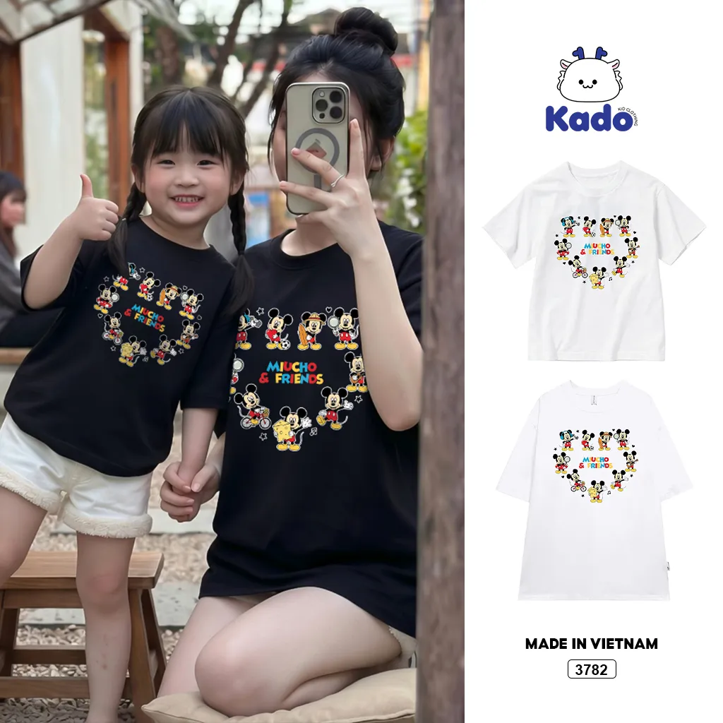 Áo thun gia đình mẹ và bé Mickey Friends đáng yêu Kado 3782