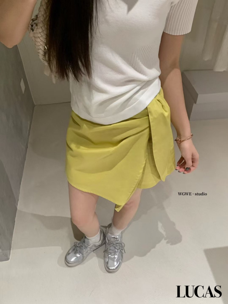 Chân váy dáng A ngắn vạt chéo xếp ly buộc vạt 1 bên_thumbnail_9