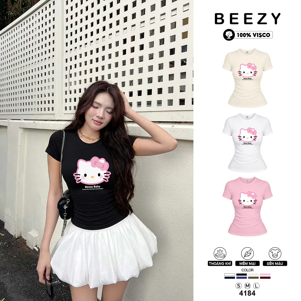 Áo baby tee nữ ôm body co giãn Kittie Beezy 4184