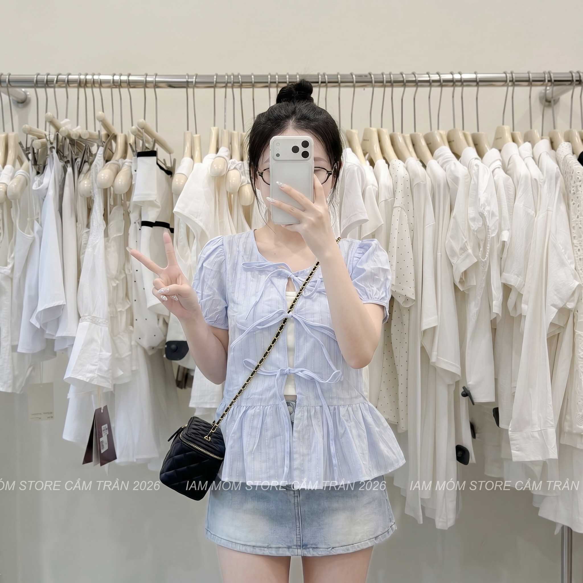 Áo Kiểu Nữ Tay Ngắn buộc dây ngực kèm áo lót HN.223 (B) (1451) - Freesize