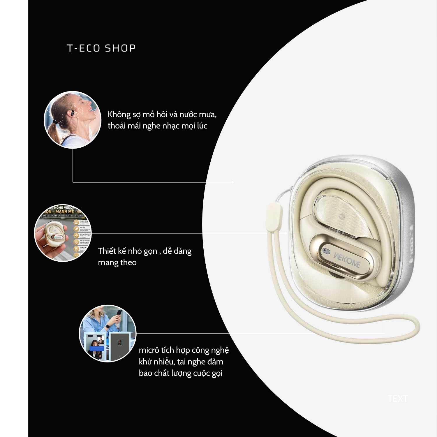 T-ECO SHOP | Tai Nghe Không Dây WEKOME Beluga S18 Kết Nối Bluetooth Thiết Kế Nhét Tai_thumbnail_4