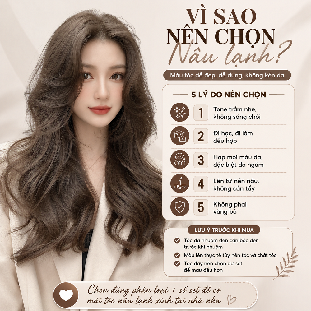 Thuốc Nhuộm Tóc Nâu Lạnh Không Cần Tẩy Trên Nền Nâu, Tone Trầm Tự Nhiên Đi Học Đi Làm, Tặng Oxi Găng Tay HDSD_thumbnail_9