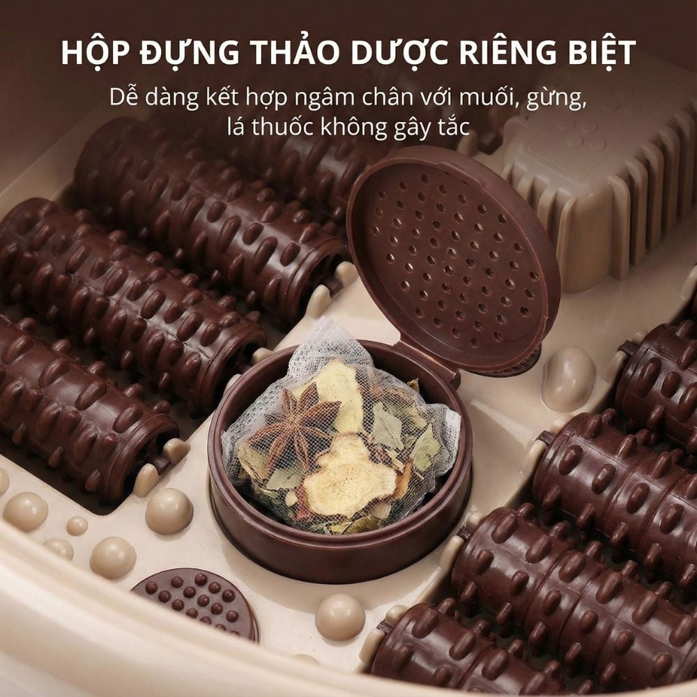 Bồn Ngâm Chân Massage Sục Khí KACHI MK440 - Tự Động Giữ Nước Ấm, Có Khay Thảo Dược_thumbnail_5