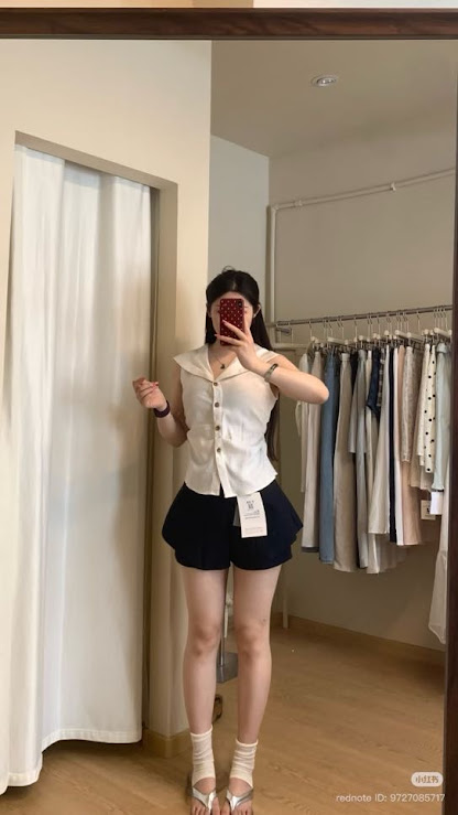 Lucas - Set áo cổ thủy thủ cài cúc + quần váy dáng ngắn_thumbnail_4