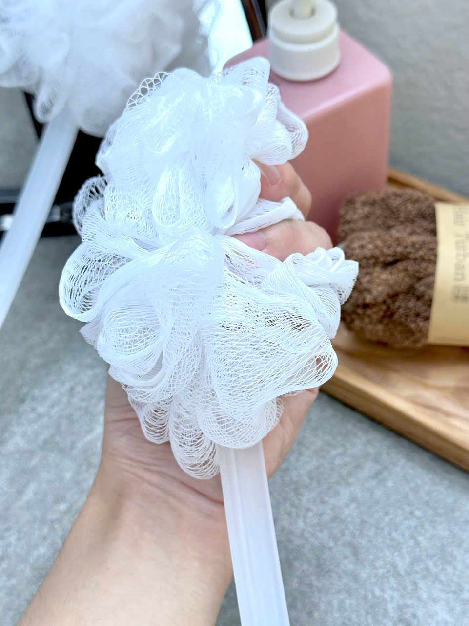 Bông Tắm Tạo Bọt Tay Cầm 39cm Nhật bản_thumbnail_8