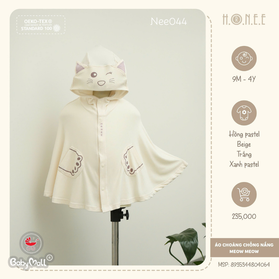 Áo choàng chống nắng Meow HRNEE