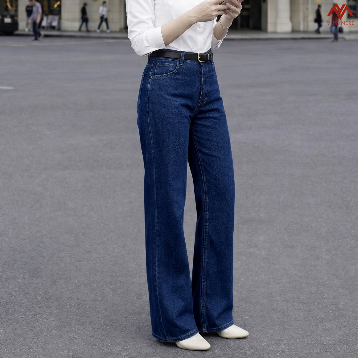 Quần Jeans nữ dáng loe nhẹ ( CG )