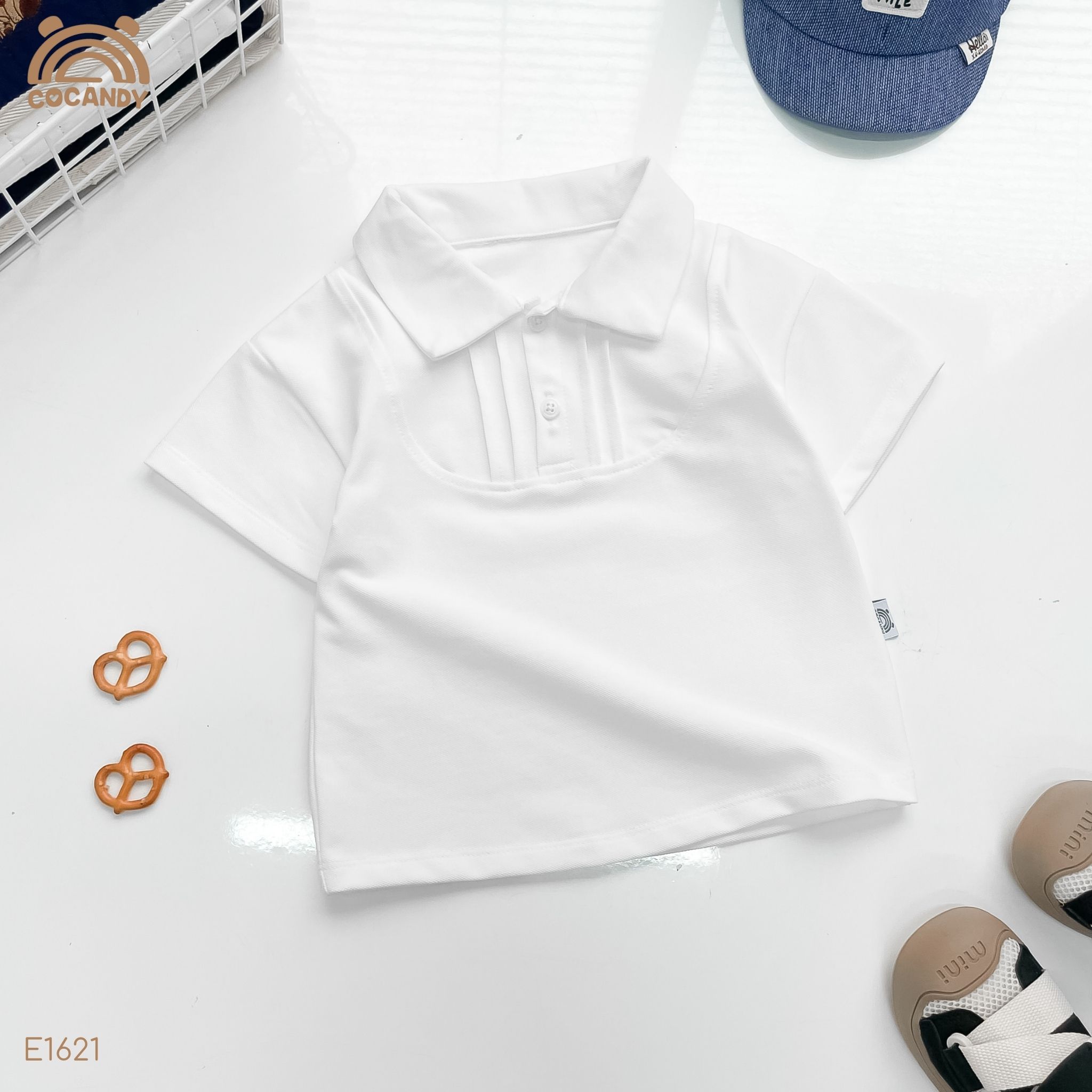 Áo cộc polo TRẮNG nẹp ly ngực_thumbnail_2