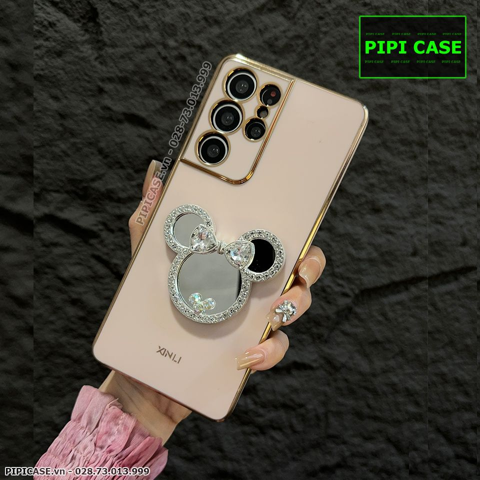 Ốp Lưng Samsung S21 Ultra 5G - Mic Gương - Vàng