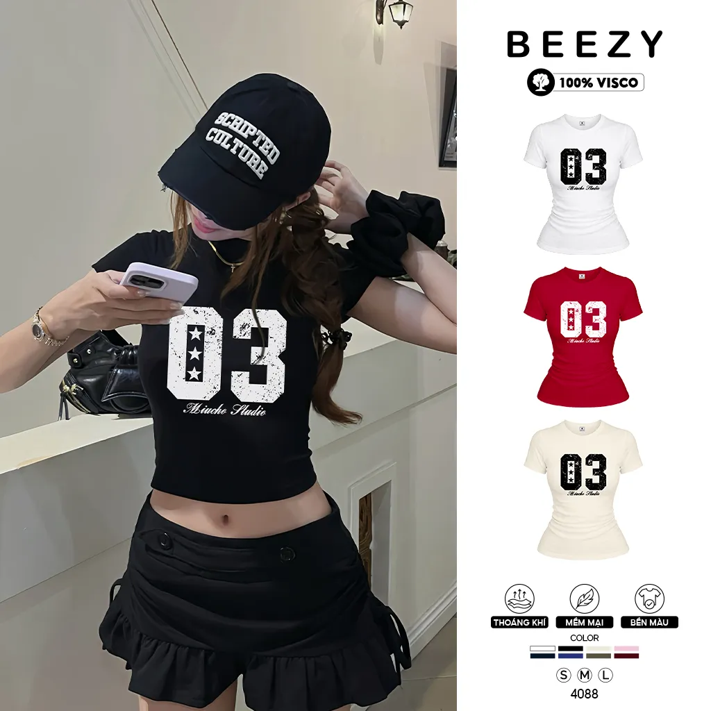 Áo babytee nữ form ôm tôn dáng Beezy 4088