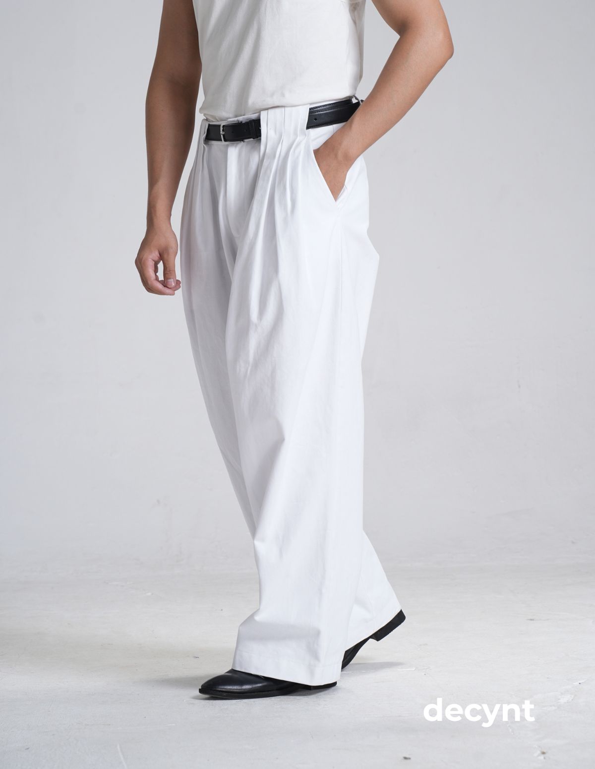 Decynt Pants 01 - Quần suông xếp ly chất liệu 100% cotton 350gsm_thumbnail_1
