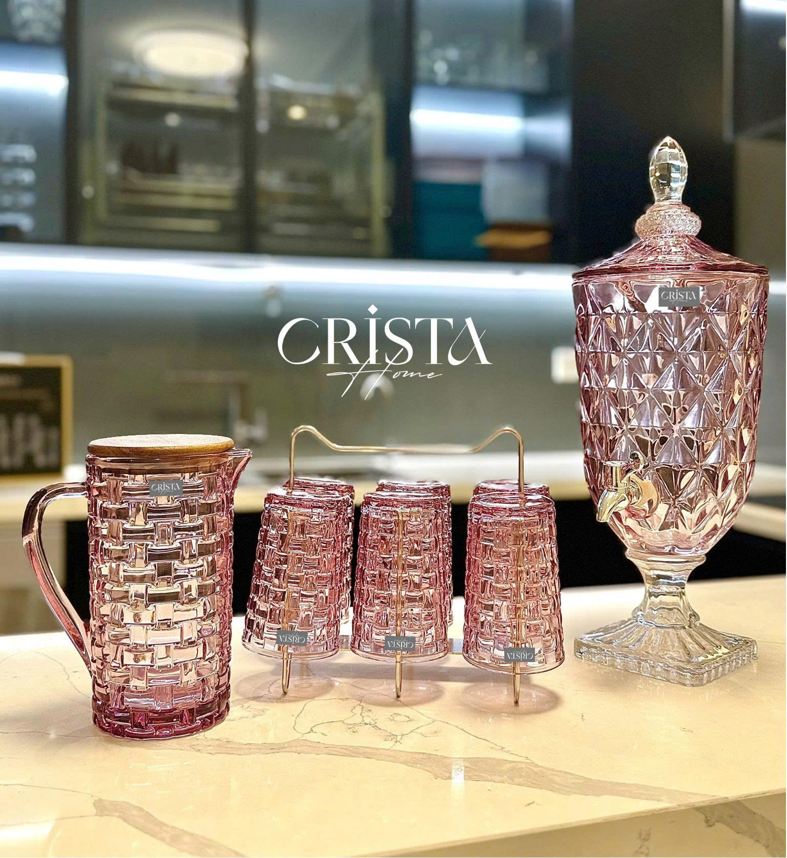 Bình thuỷ tinh vân kim cương có vòi 3.3L Crista Home_thumbnail_12