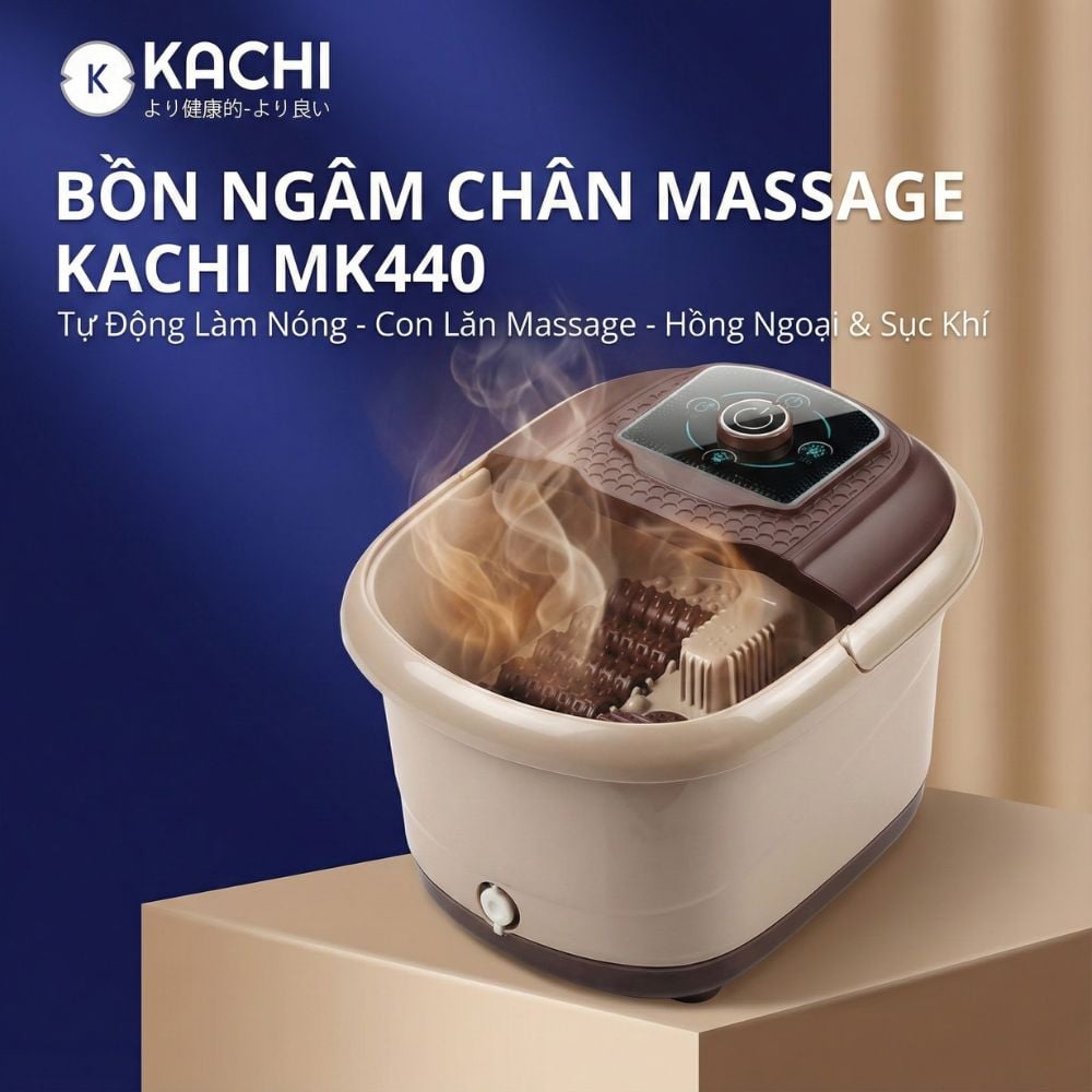 Bồn Ngâm Chân Massage Sục Khí KACHI MK440 - Tự Động Giữ Nước Ấm, Có Khay Thảo Dược_thumbnail_2