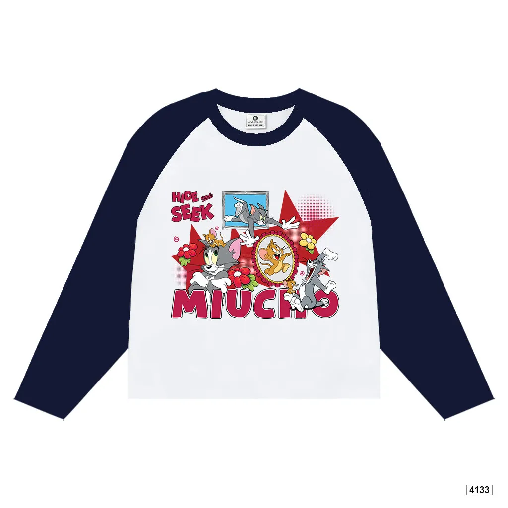 Áo thun raglan tay dài form boxy hoạt hình Miucho 4133_thumbnail_8