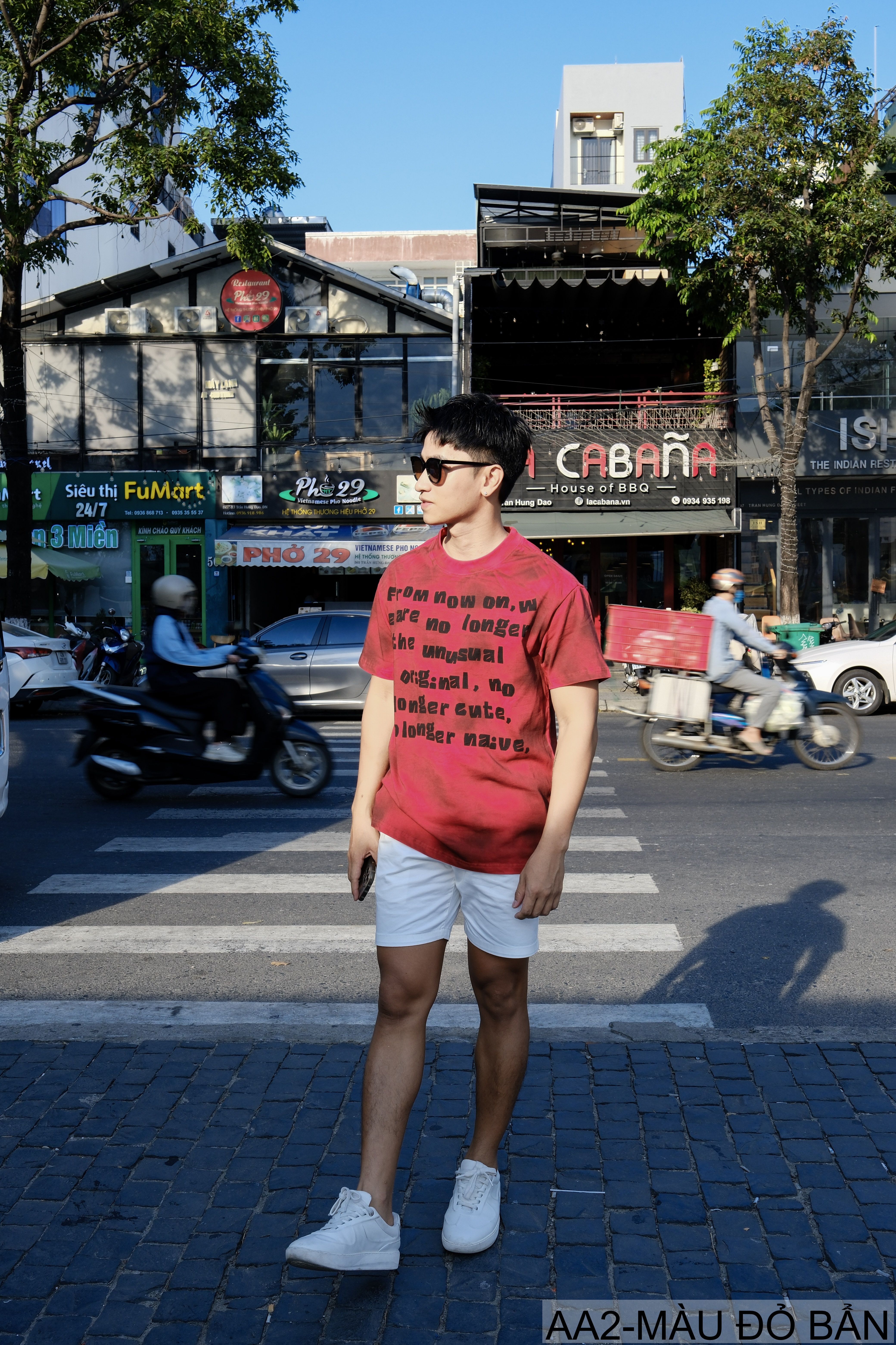 AA2 - Áo thun nam cổ tròn tay ngắn phong cách retro streetwear, chất cotton mềm, dáng rộng, màu Xanh Bẩn & Đỏ Bẩn_thumbnail_11