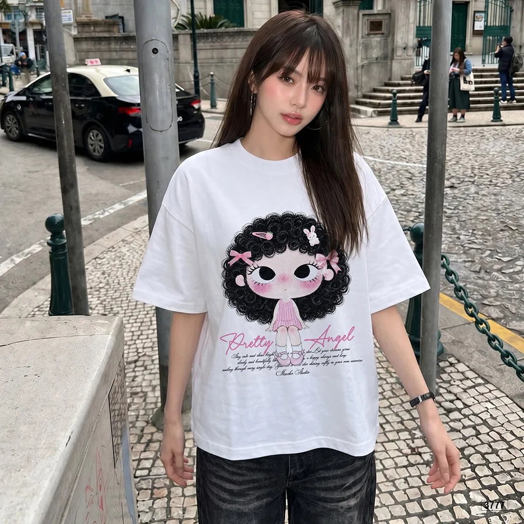 Áo thun nữ form boxy Pretty Angel hoạt hình cute cá tính Miucho 3777_thumbnail_4